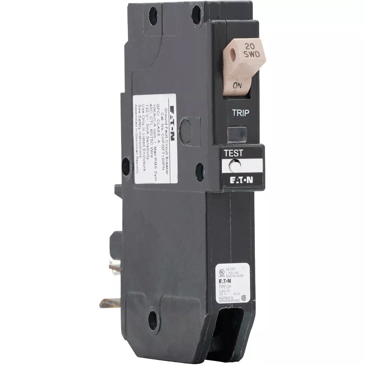Eaton CH 20A Single-Pole GFCI Circuit Breaker