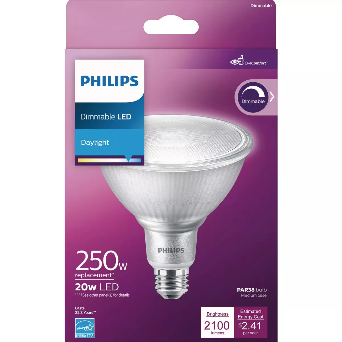 Philips High Output 250W Equivalent Daylight PAR38 Medium Dimmable LED Floodlight Light Bulb - photo 2