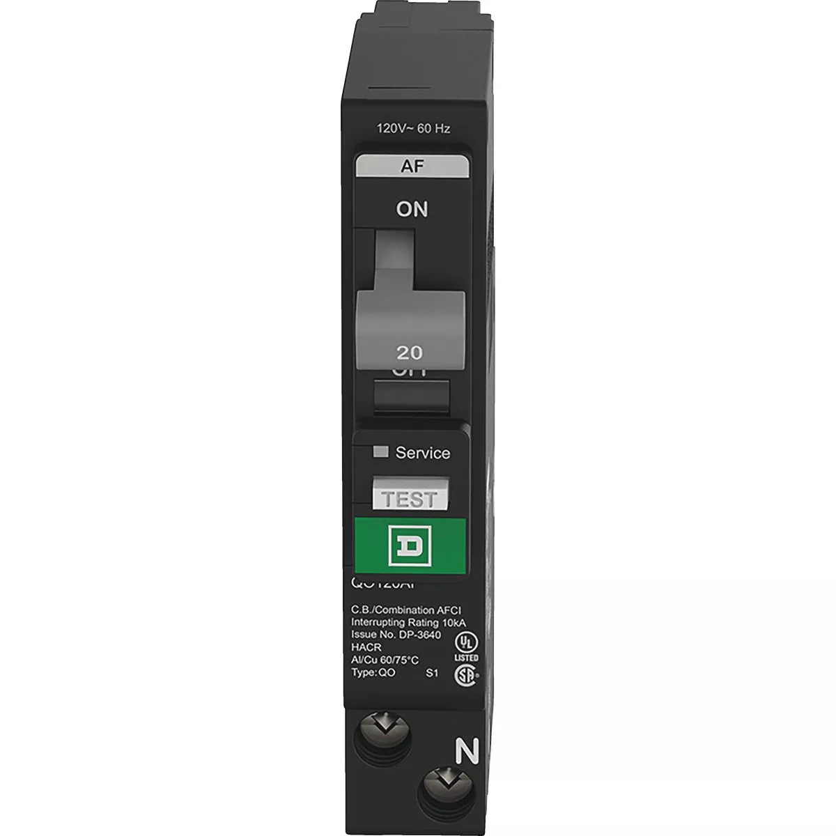 Square D QO 20A Single-Pole CAFCI Mini Dual Function Circuit Breaker - photo 3