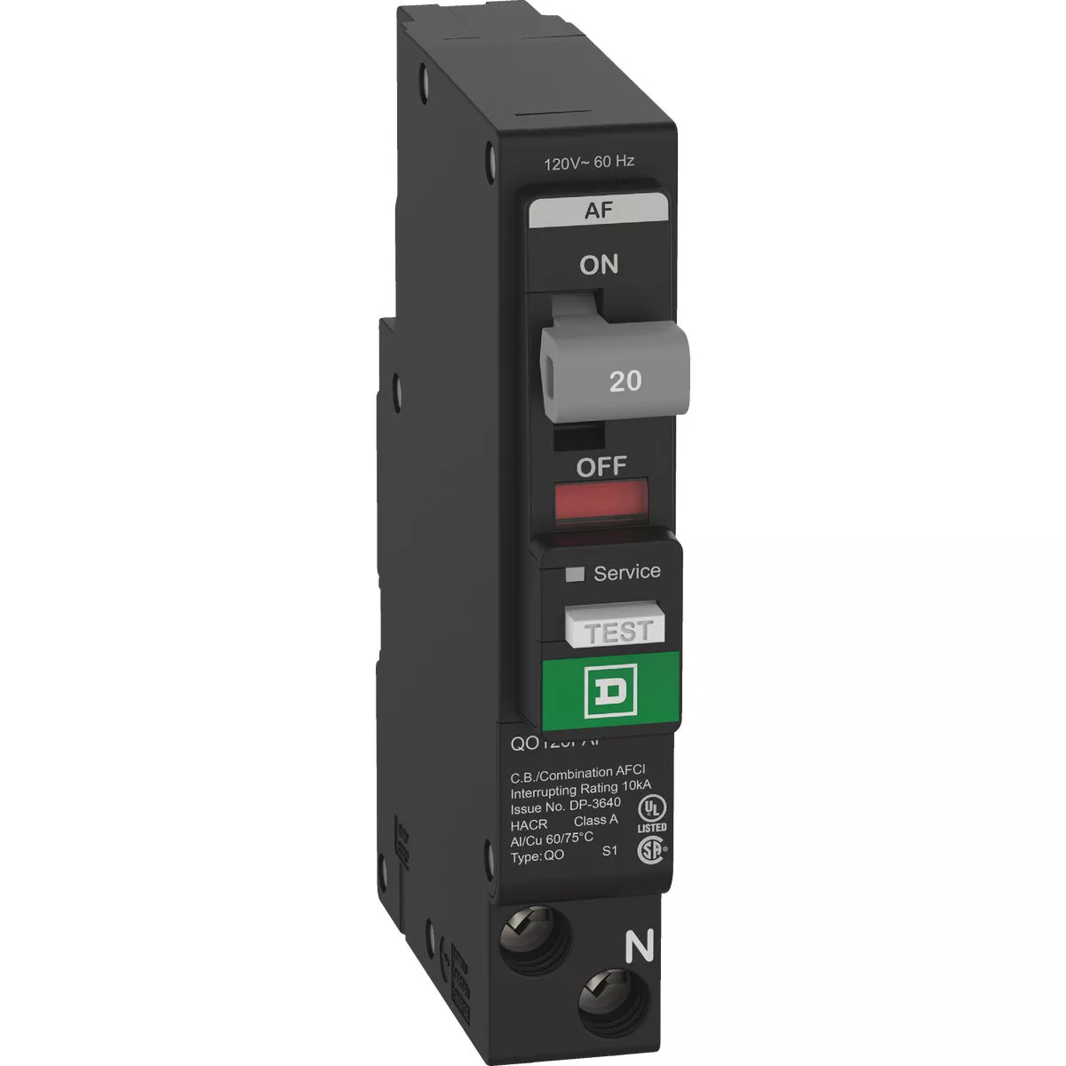 Square D QO 20A Single-Pole CAFCI Mini Dual Function Circuit Breaker - photo 6