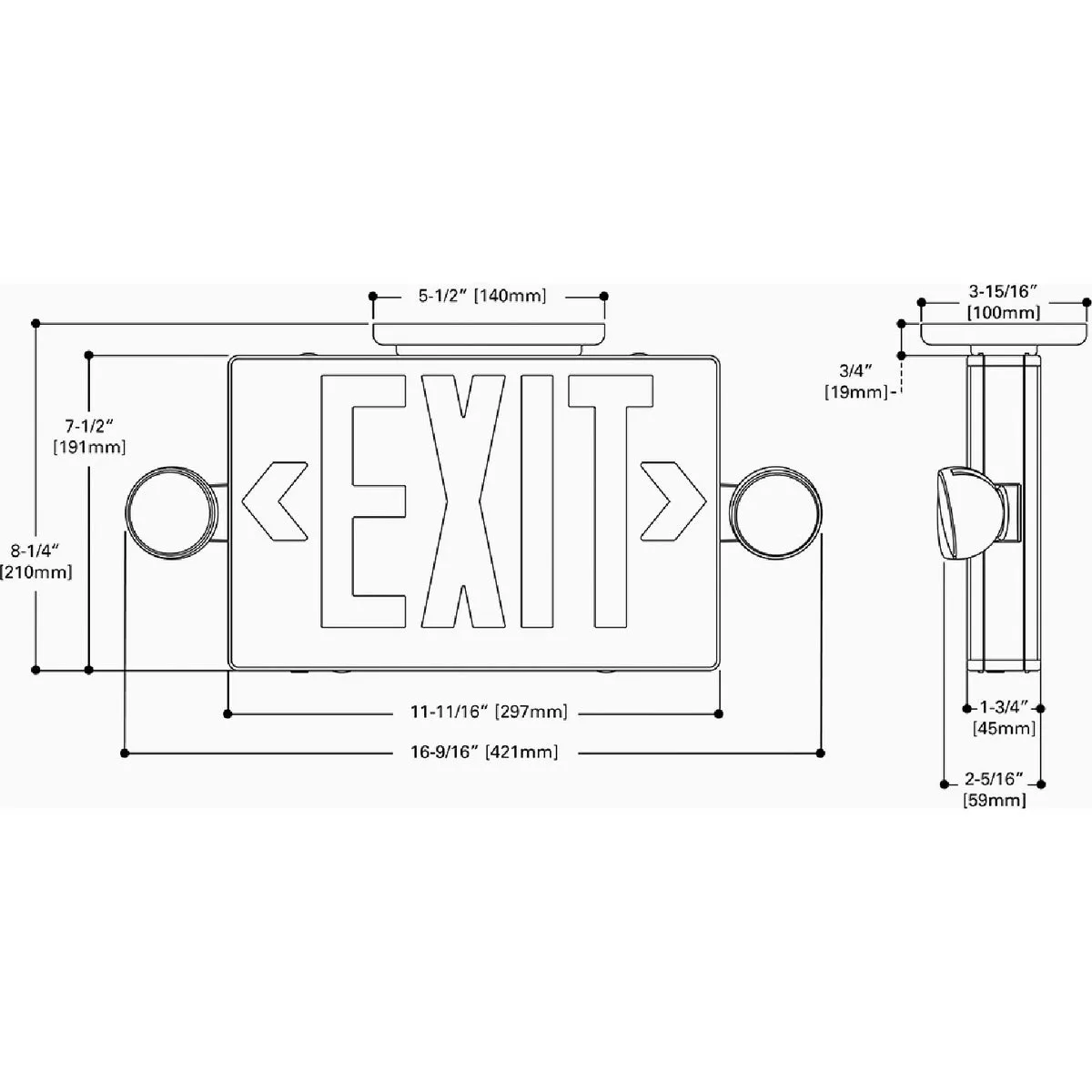 Sure-Lites LED Red Lettering Polycarbonate LED Emergency Light & Exit Sign - photo 2