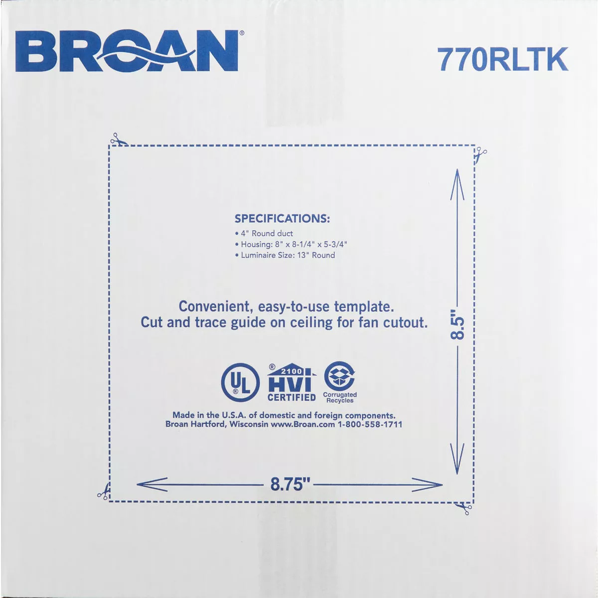 Broan Roomside Series 80 CFM 2.5 Sones 120V Decorative Bath Exhaust Fan with Light - photo 3
