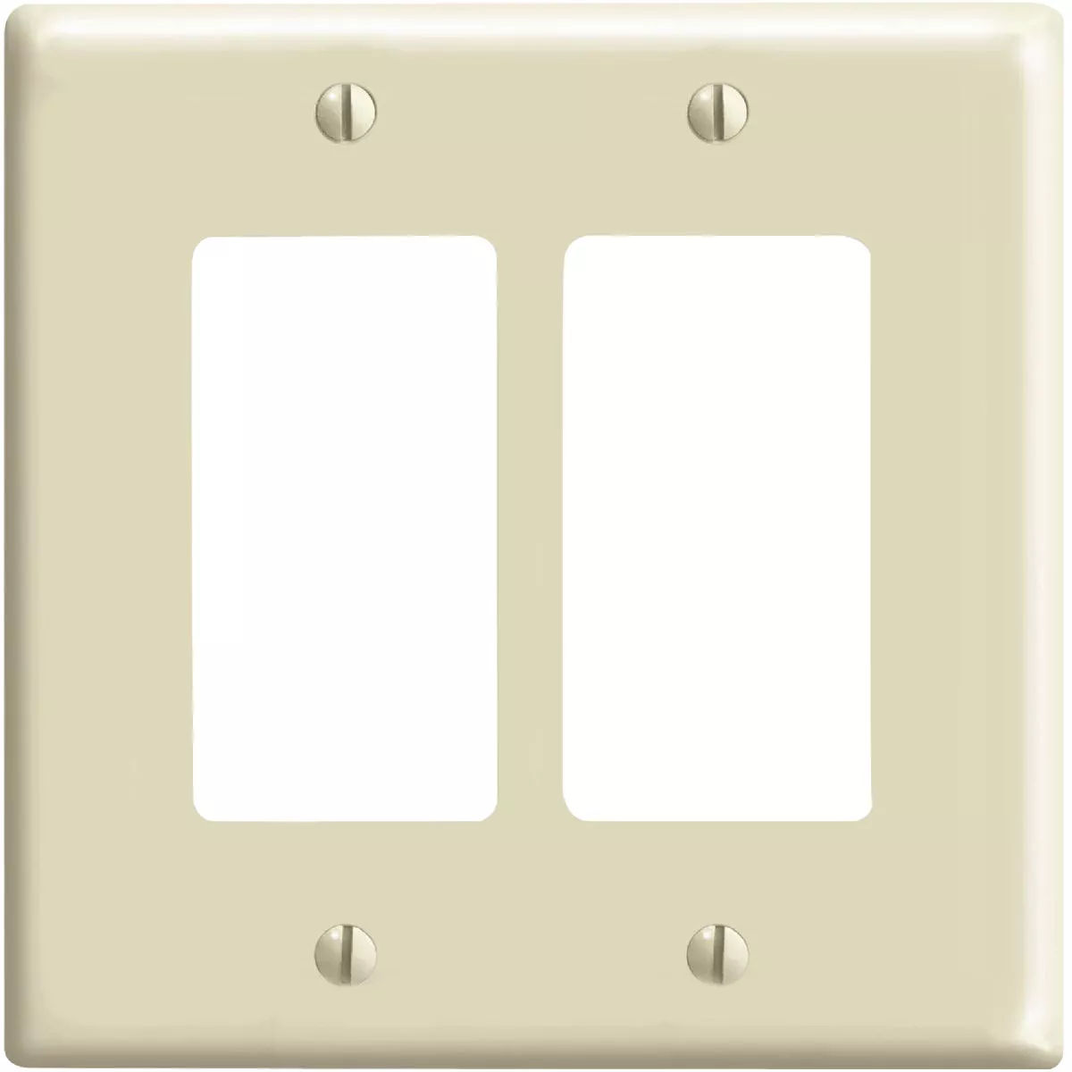 Leviton Mid-Way 2-Gang Smooth Plastic Rocker Decorator Wall Plate, Ivory