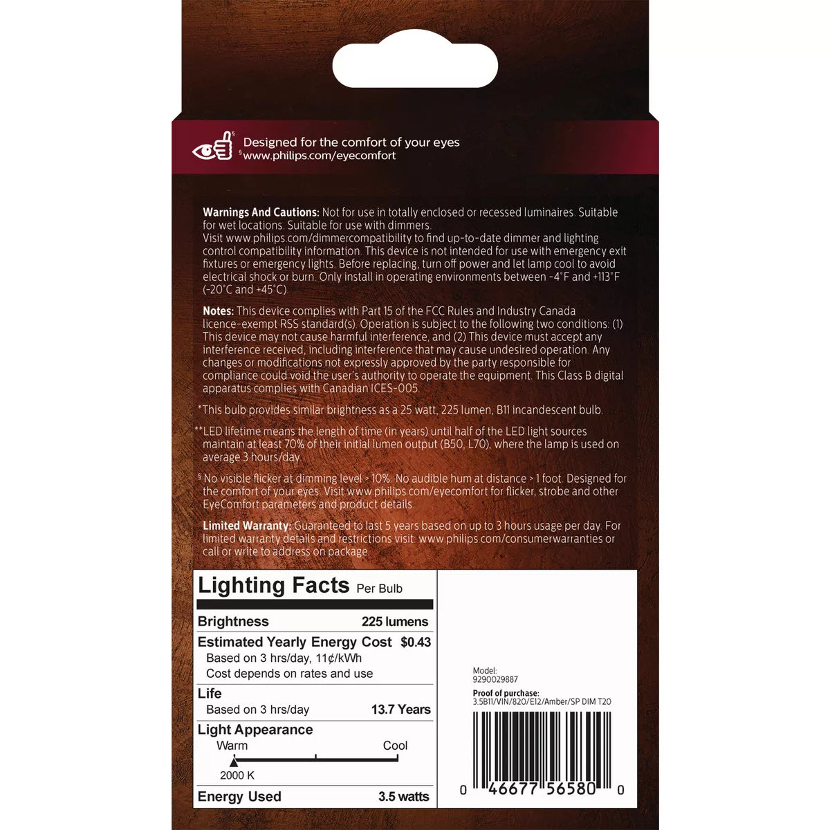 Philips Vintage 25W Equivalent Amber B11 Medium LED Decorative Light Bulb - photo 5