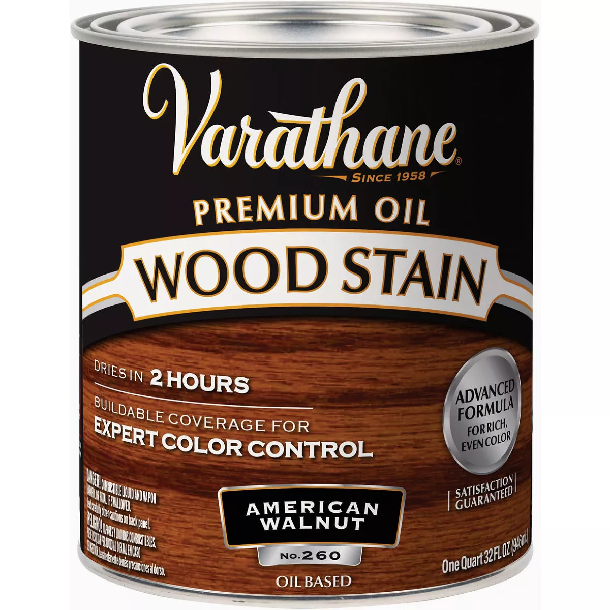 Varathane Premium Oil-Based Interior Wood Stain, American Walnut, 1 Qt.