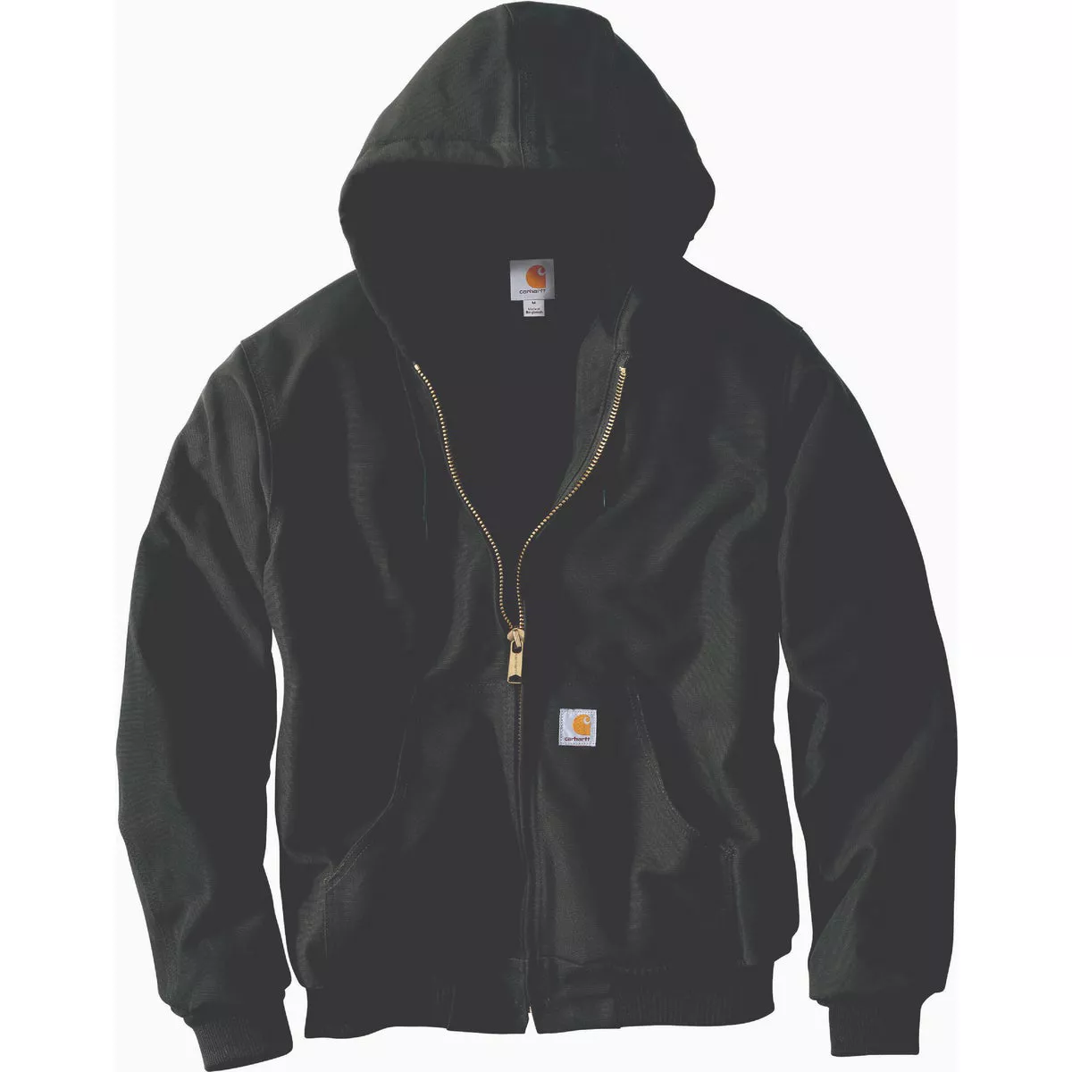 Carhartt Men's Medium Regular Gravel Firm Duck Insulated Flannel-Line Active Jacket, Loose Fit