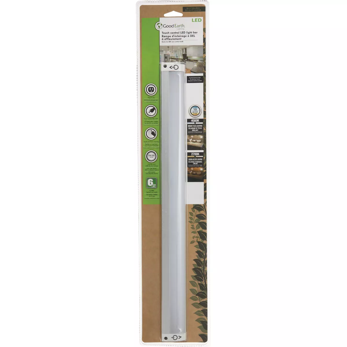 Good Earth Lighting 18 In. Plug-In White LED High Lumen Under Cabinet Linking Bar