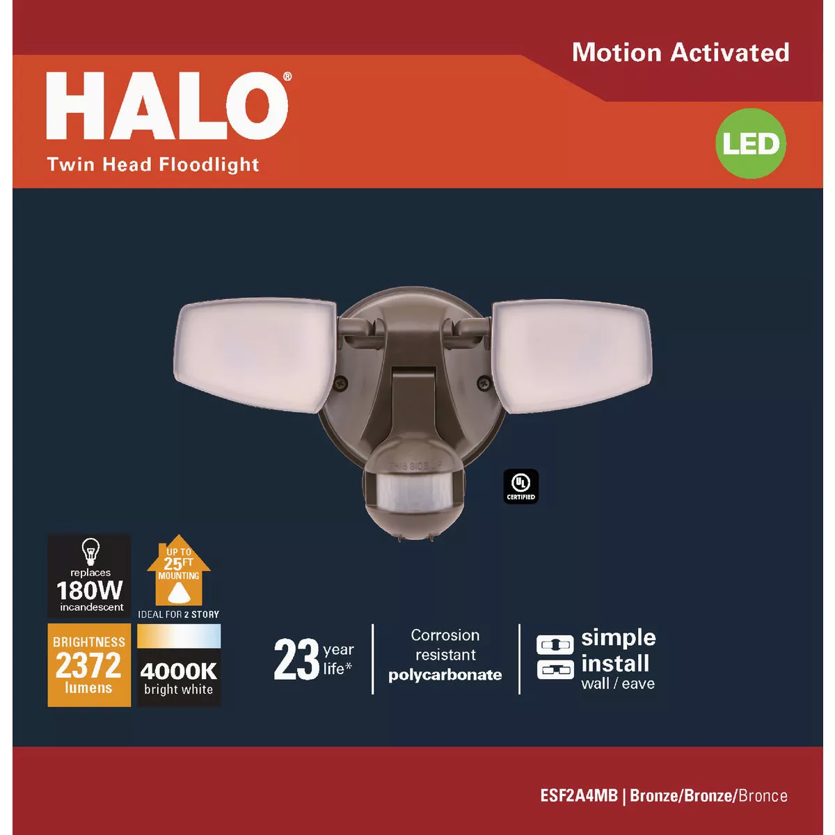 Halo Bronze Motion Activated 23.9W LED Floodlight Fixture - photo 2