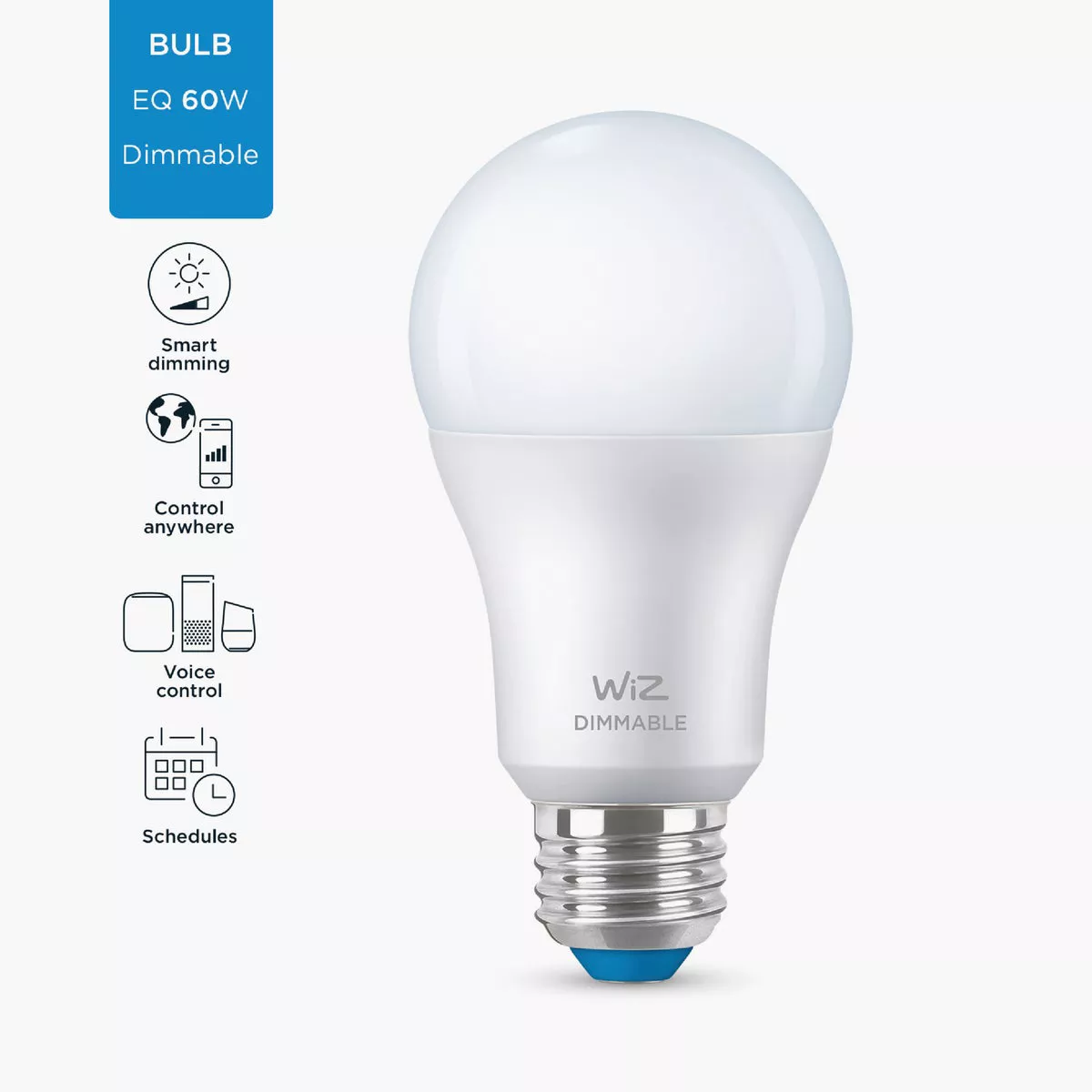 Wiz 60W Equivalent Daylight A19 Medium Dimmable Smart LED Light Bulb - photo 3