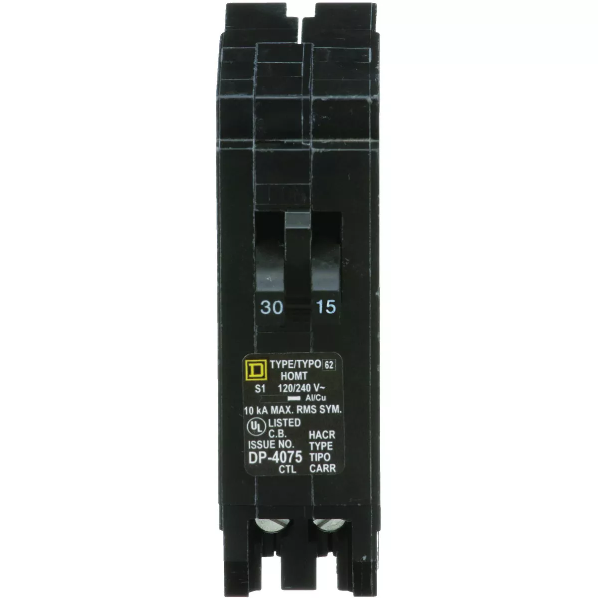 Square D Homeline 30A/15A Twin Single-Pole Standard Trip Tandem Circuit ...