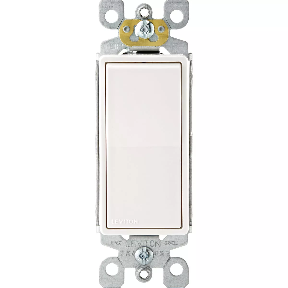 Leviton Decora Residential Grade 15A Antimicrobial Treated Rocker Switch, White