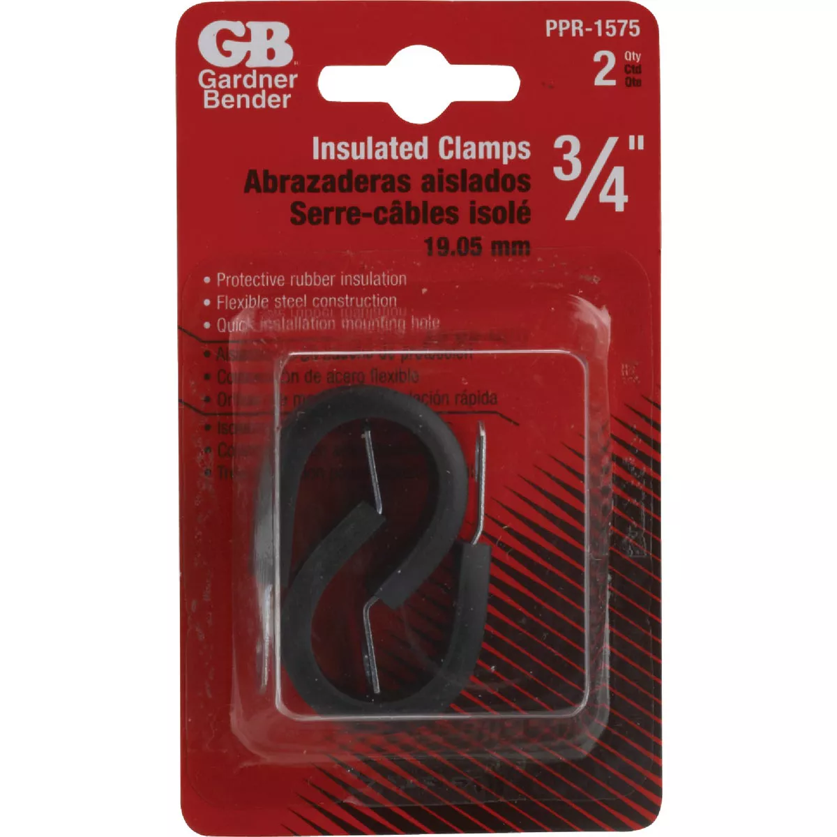 Gardner Bender 3/4 In. Steel w/Rubber Insert Black Cable Clamp (2-Pack) - photo 2