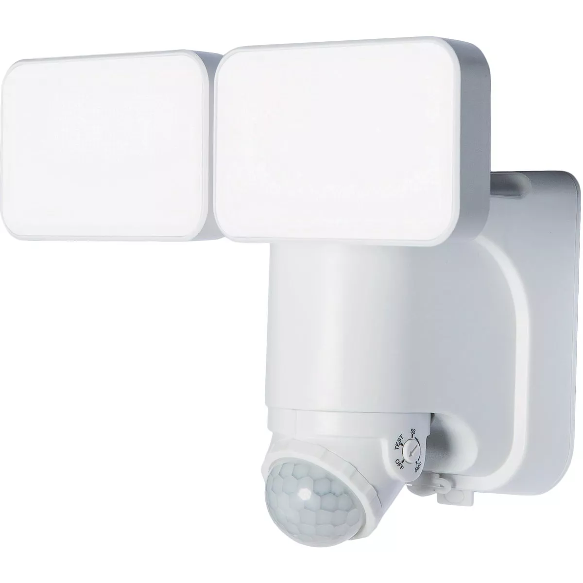 Heath Zenith White Motion Activated Twin Head LED Solar Powered Security Light Fixture, 1000-Lumen