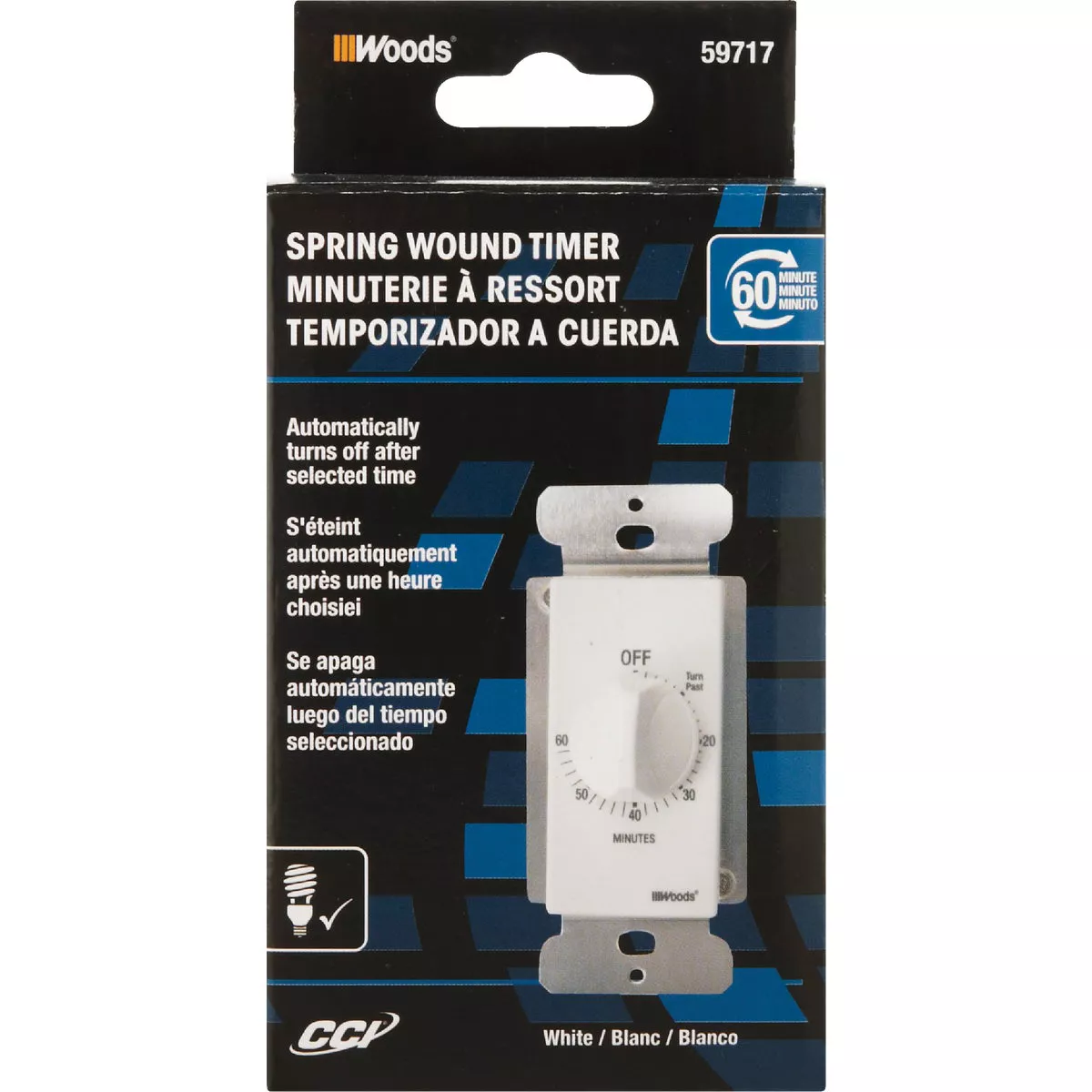 Woods 125V White Spring Wound Timer - photo 2