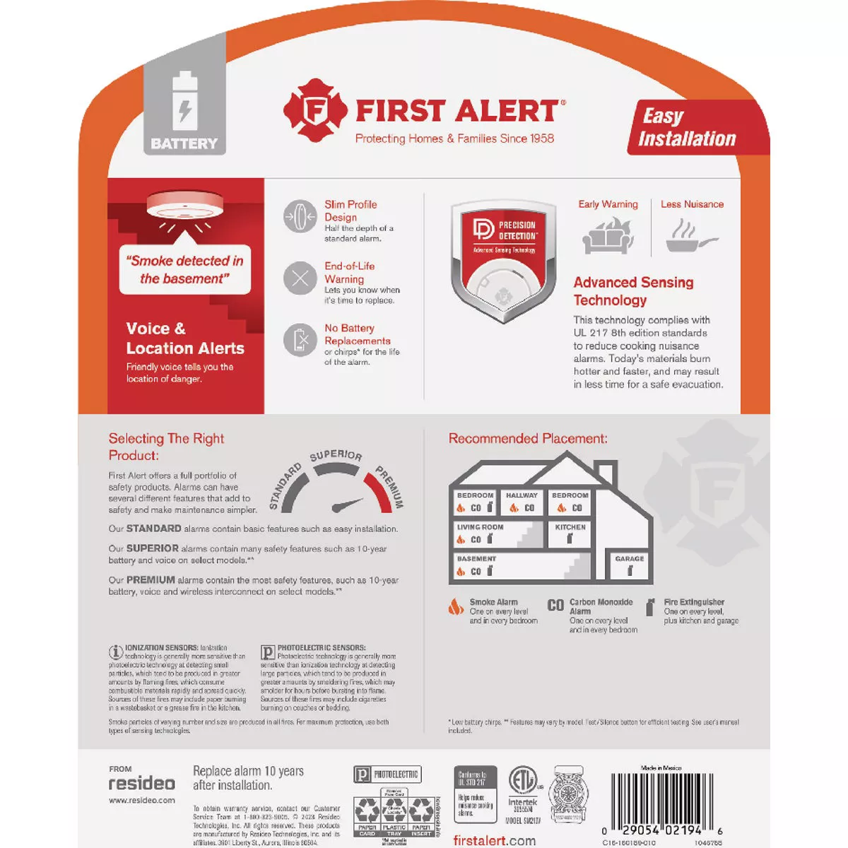 First Alert SM210V 10-Year Battery Photoelectric Smoke Alarm with Voice Alerts - photo 2