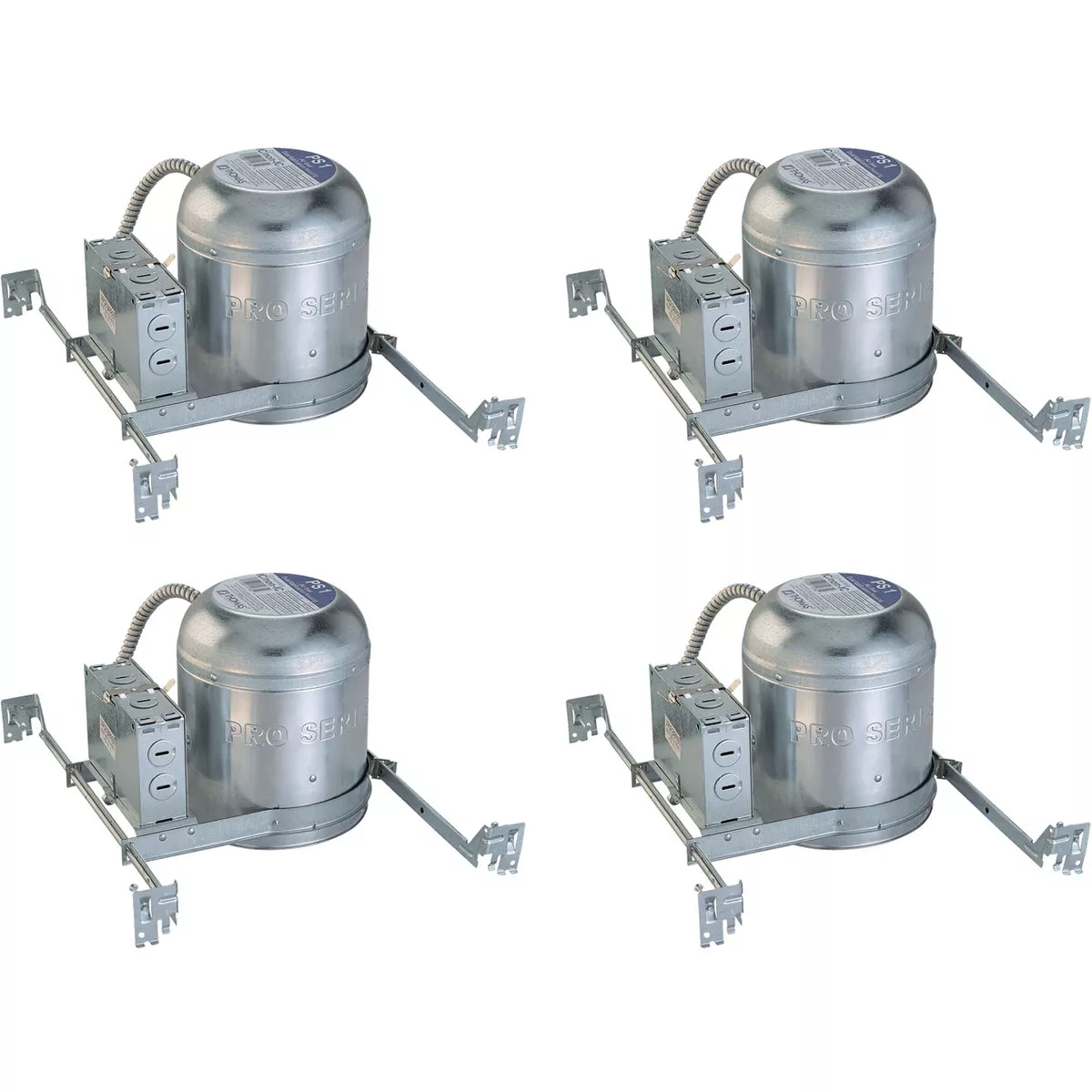 Thomas 6 In. New Construction IC/Non-IC Rated White Recessed Light Kit (4-Pack)