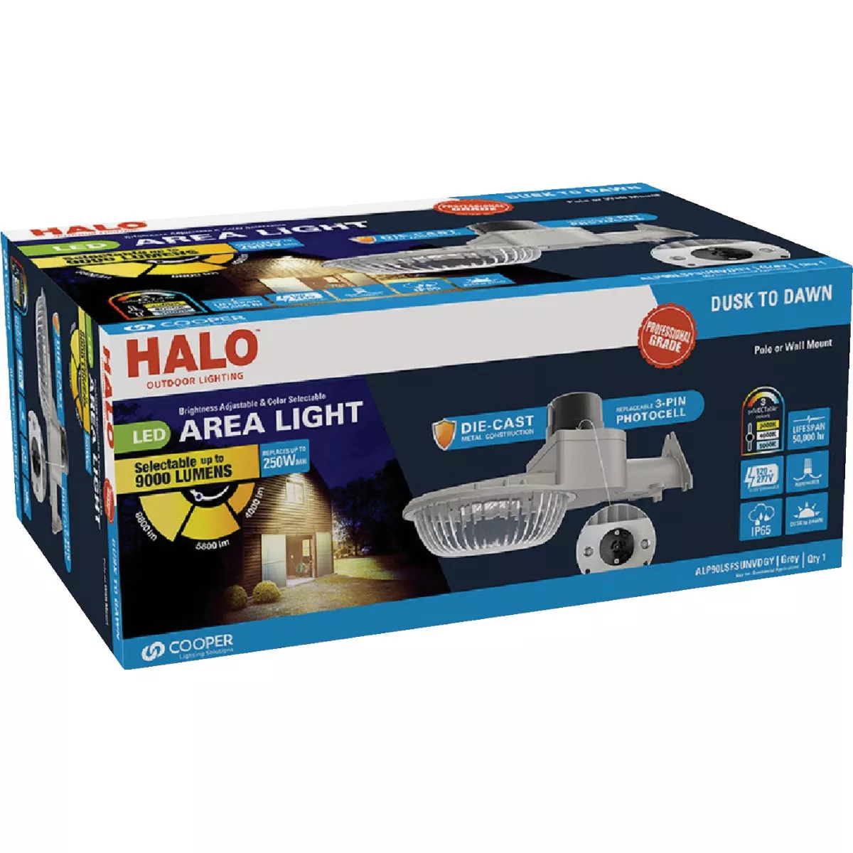 Halo Gray Dusk To Dawn LED Outdoor Area Light Fixture, Selectable Lumen, Selectable Color Temperature - photo 3