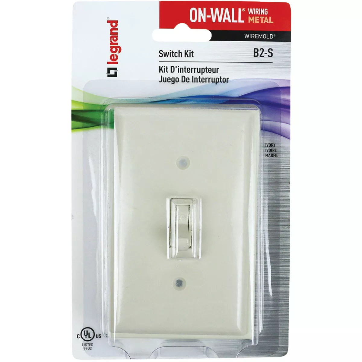Wiremold On-Wall Ivory Metal 1 In. Switch Kit