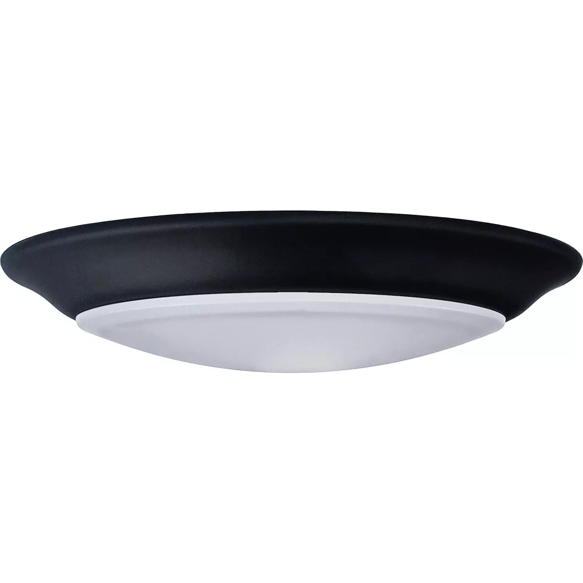 Satco Nuvo 7 In. Black 60W Equivalent LED CCT-Selectable Disk Flush Mount Ceiling Light Fixture