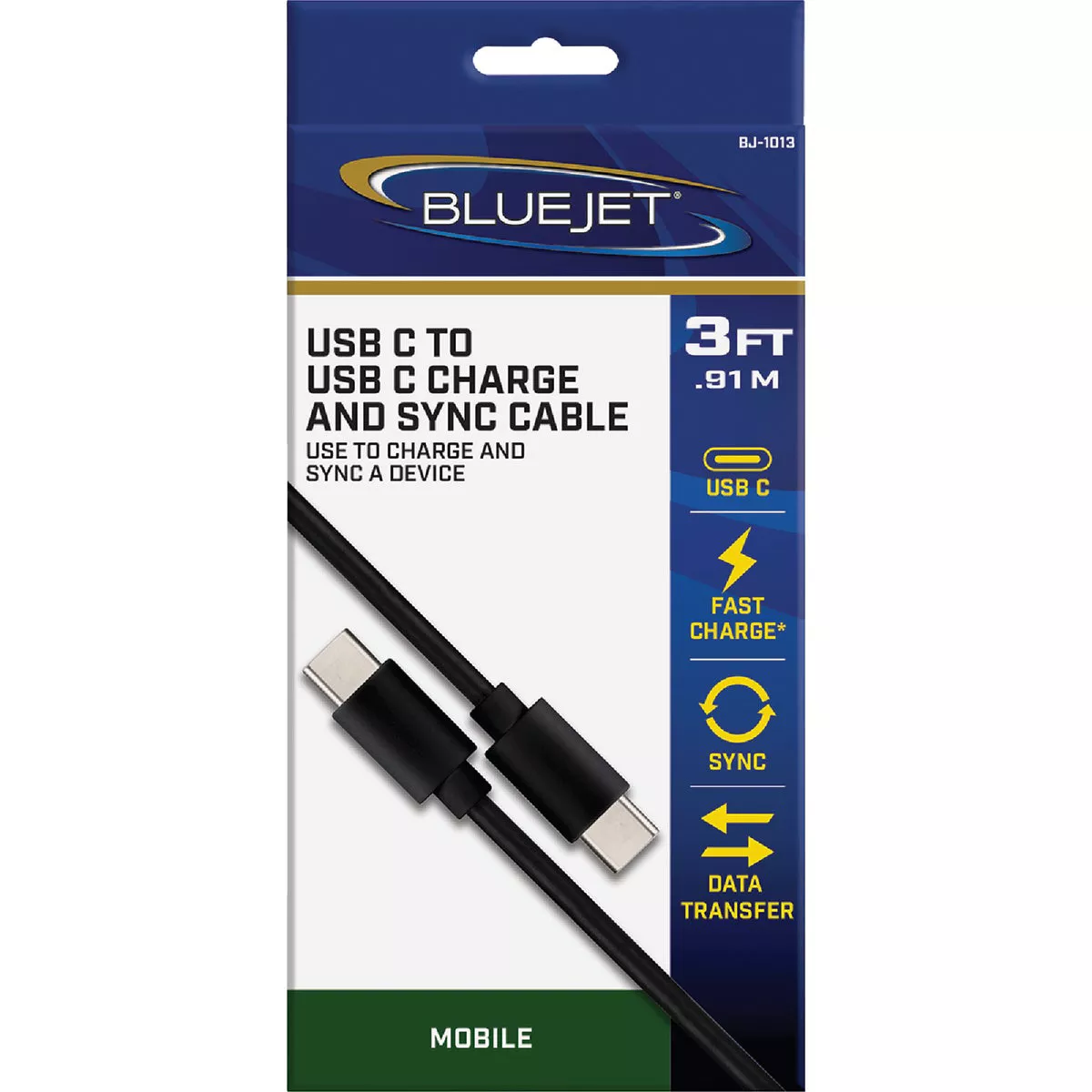 Blue Jet 3 Ft. Black Type-C USB to Type-C USB Charging & Sync Cable - photo 2