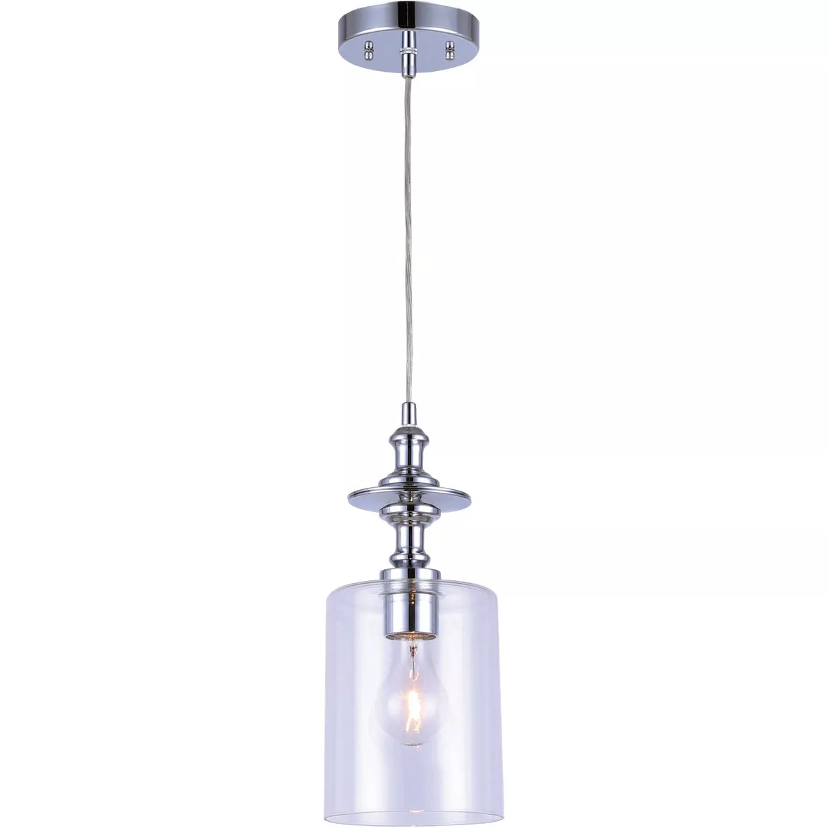Home Impressions York 1-Bulb Chrome Incandescent Cord Pendant Light Fixture
