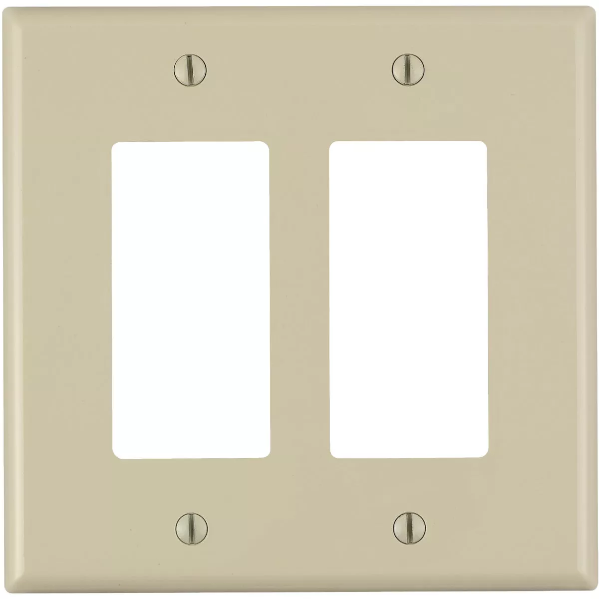 Leviton Decora 2-Gang Thermoplastic Nylon Mid-Way Rocker Wall Plate, Ivory
