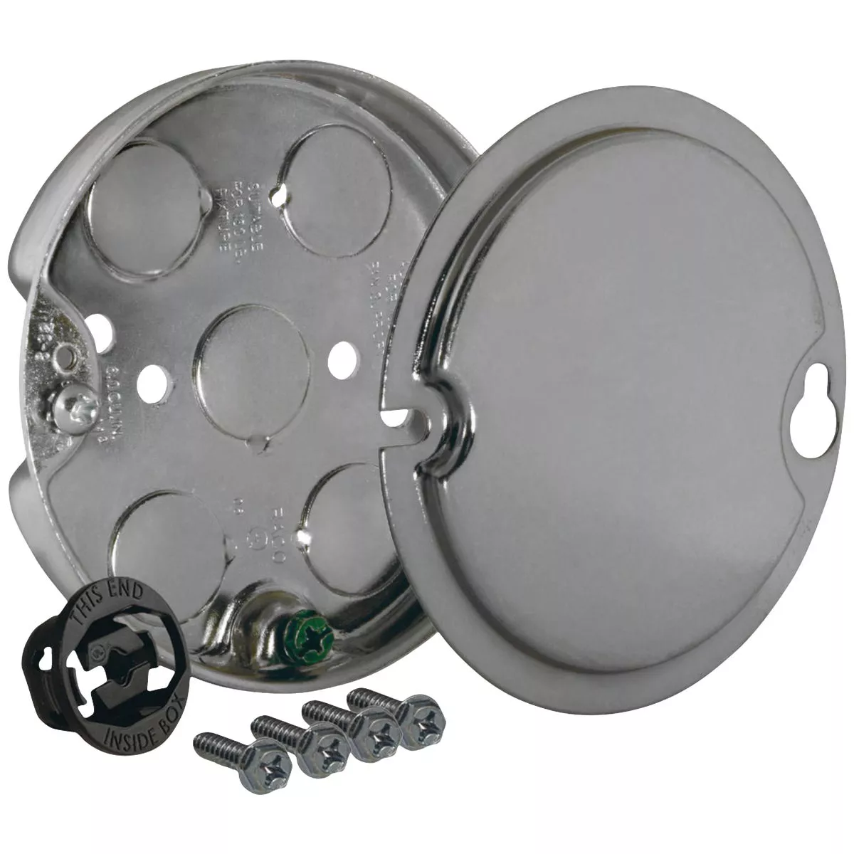 Southwire 4-11/16 in. W. 5.3 Cu. In. Steel Metallic Round Box