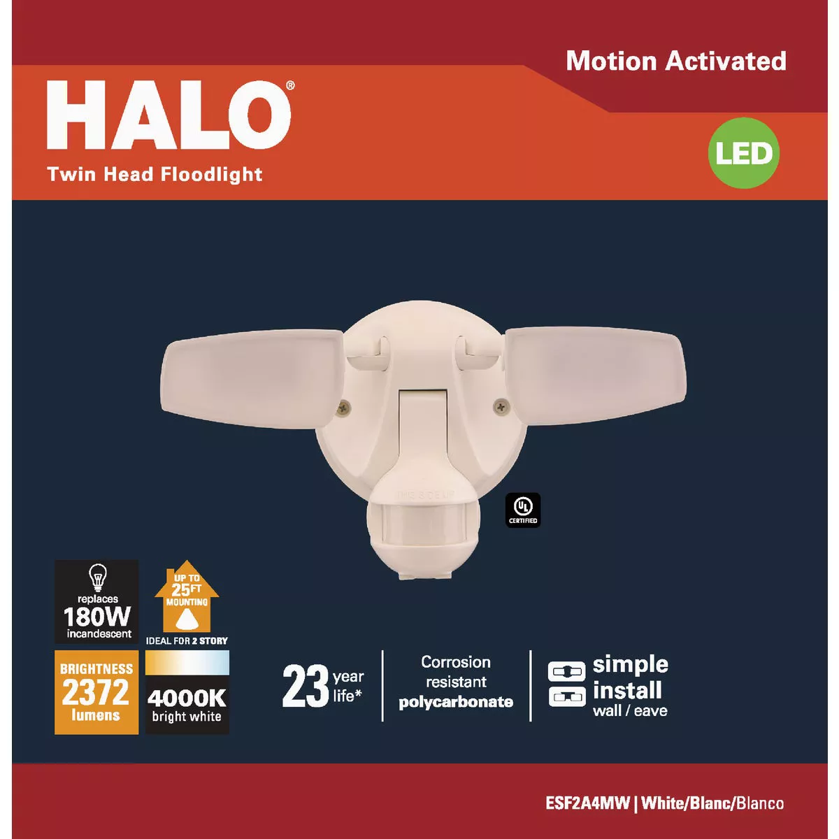 Halo White Motion Activated 23.9W LED Floodlight Fixture - photo 2