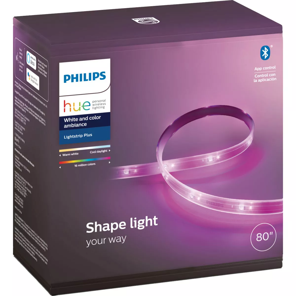 Philips Hue 80 In. Plug-In Bluetooth LED Lightstrip Plus Base - photo 2
