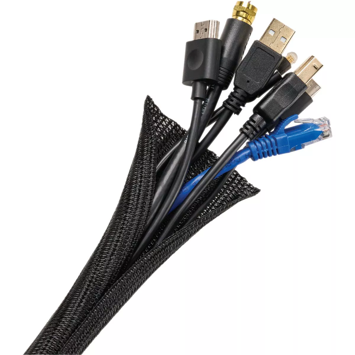 Wrap-It Storage 10 Ft. x 3/4 In. Black Mesh Cable Sleeve