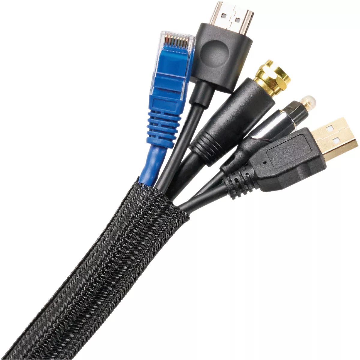 Wrap-It Storage 10 Ft. x 3/4 In. Black Mesh Cable Sleeve - photo 3