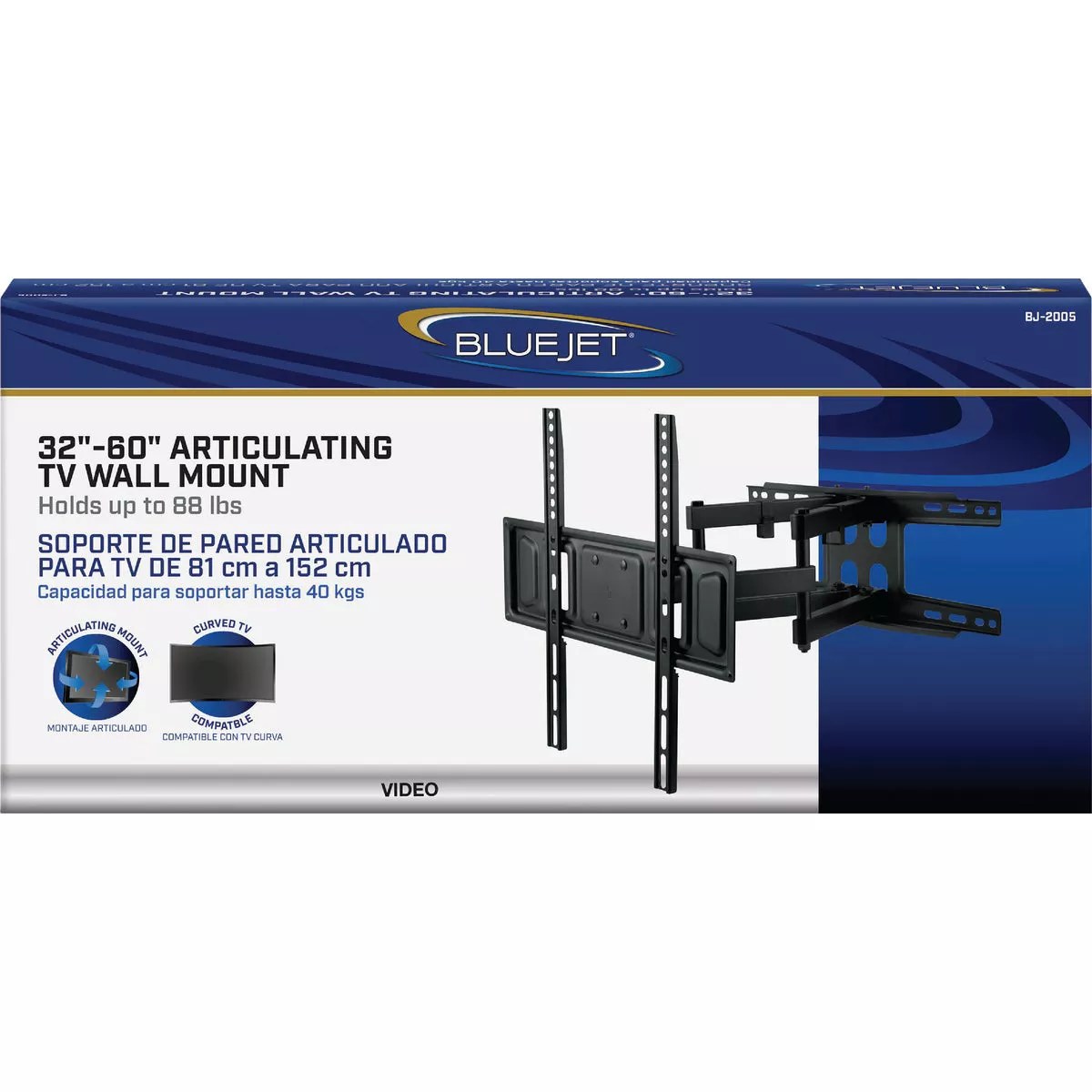 Blue Jet Black 32 In. to 60 In. Medium Articulating TV Wall Mount - photo 2