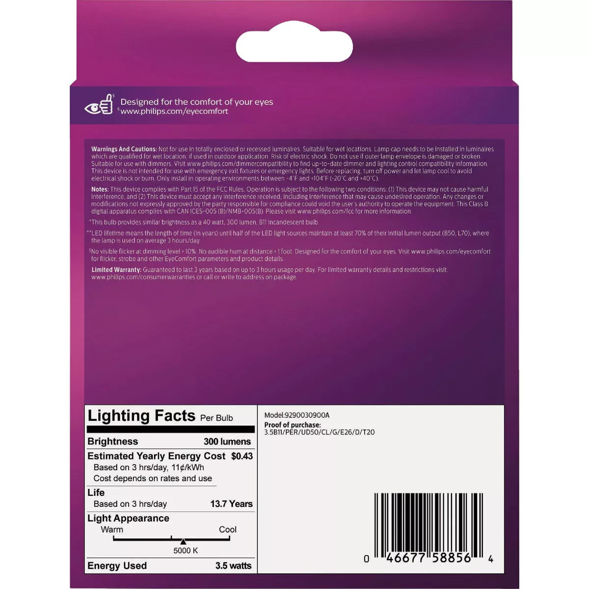Philips Ultra Definition 40W Equivalent Daylight B11 Medium LED Decorative Light Bulb (3-Pack) - photo 3