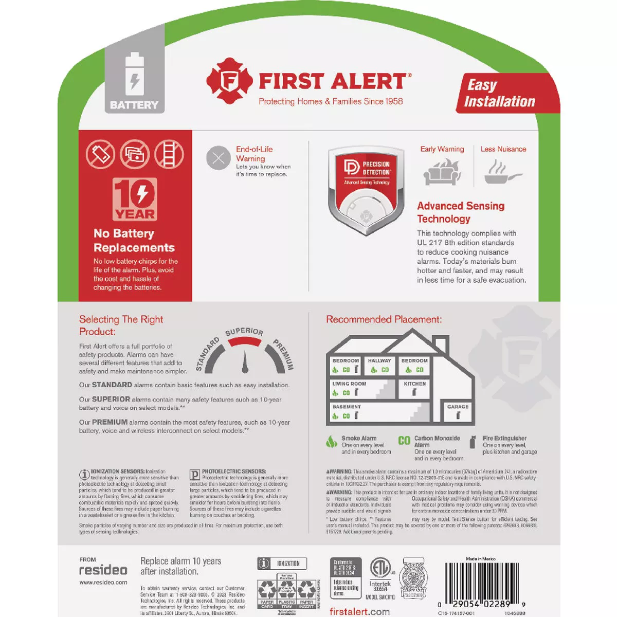 First Alert SMICO110 2-in-1 10-Year Battery Ionization Smoke & Carbon Monoxide Alarm - photo 2