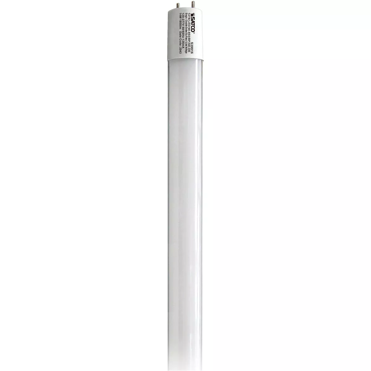 Satco 32W Equivalent 48 In. Natural Light T8 Medium Bi-Pin Ballast Bypass DLC Listed LED Tube Light Bulb