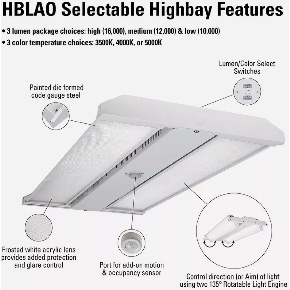 Halo 2 Ft. Selectable LED Highbay Light Fixture with Adjustable Optics - photo 2
