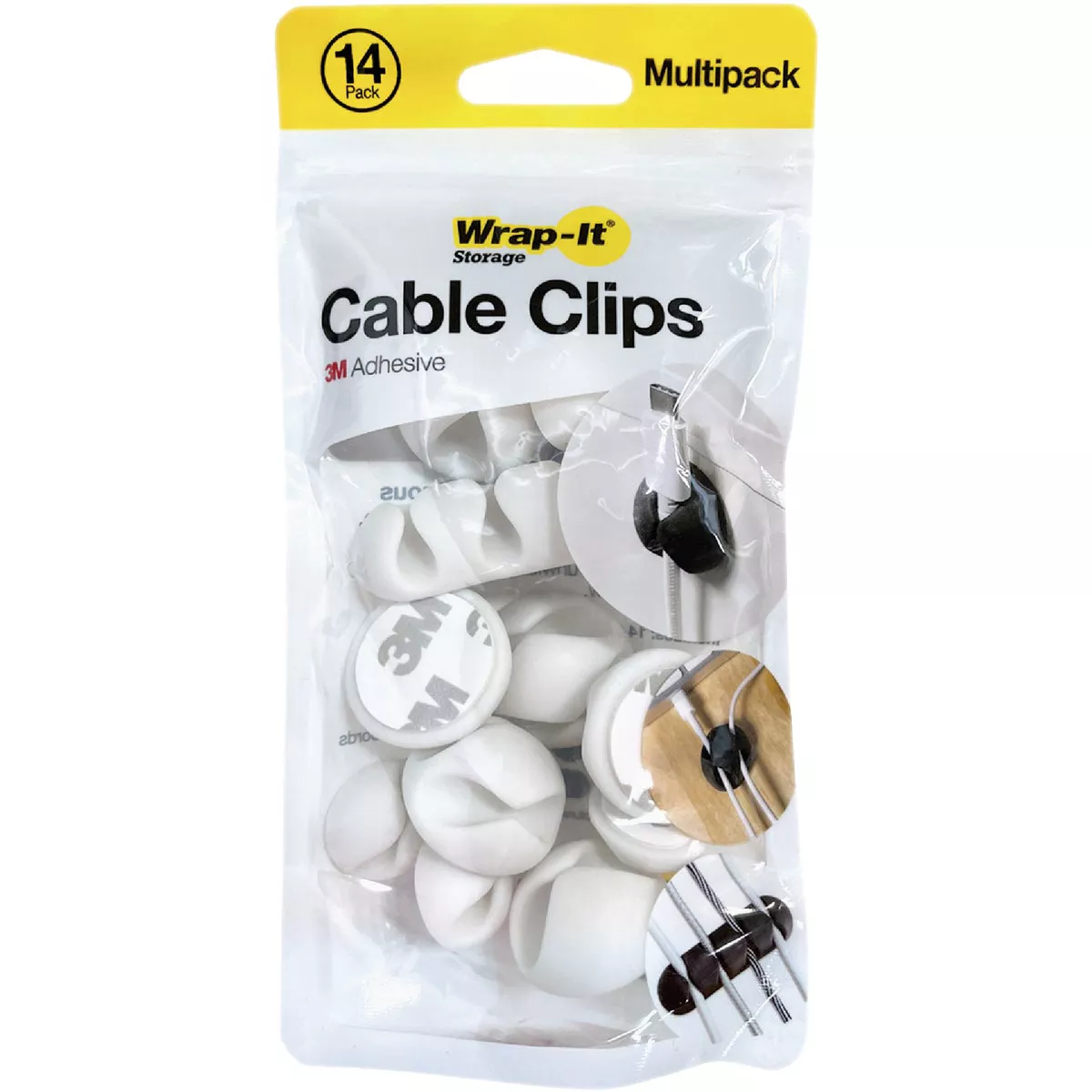 Wrap-It Storage Single White Cable Clip (14-Pack) - photo 6