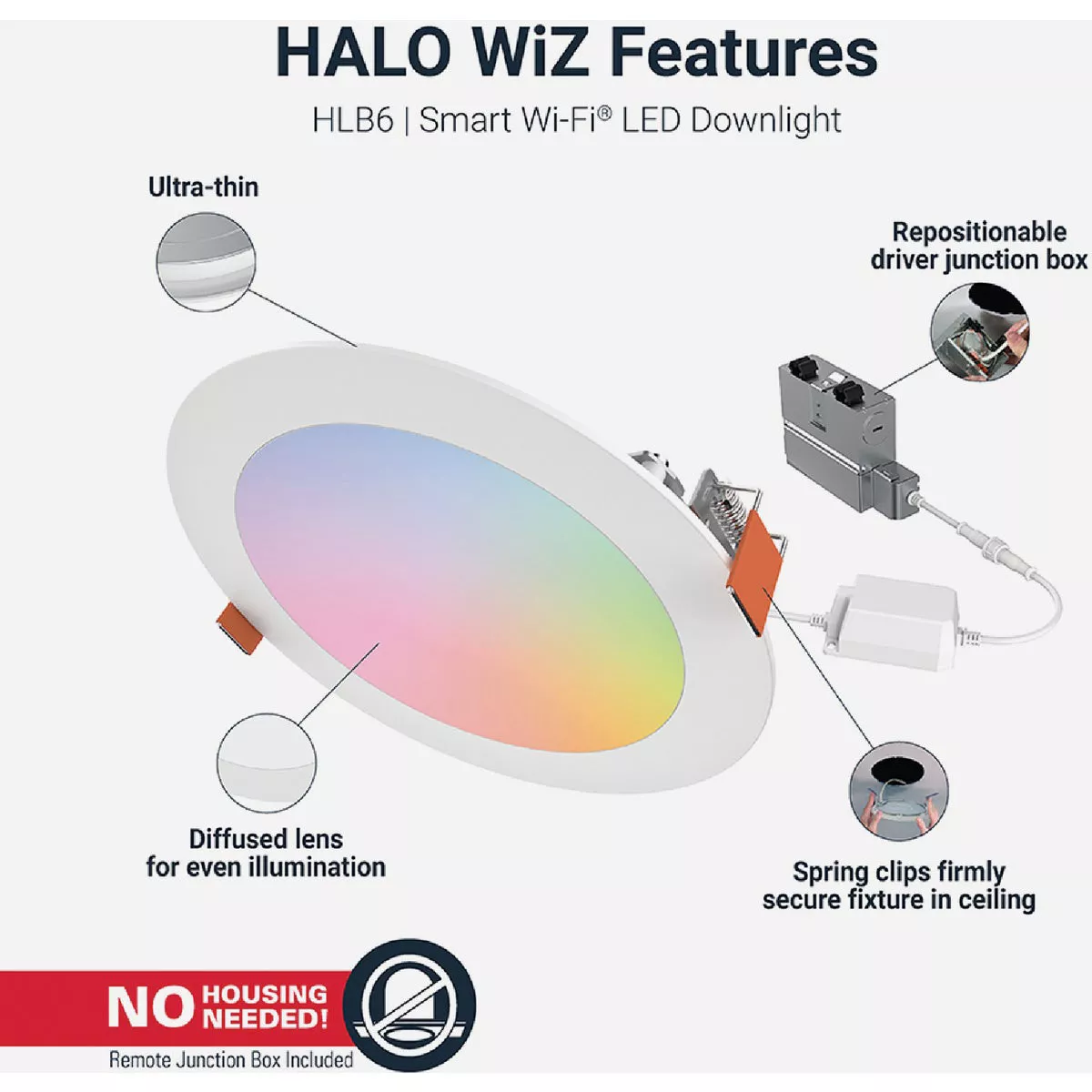Halo 6 In. White CCT Tunable Smart LED Downlight Connected by WiZ Pro, 900 Lm. - photo 2