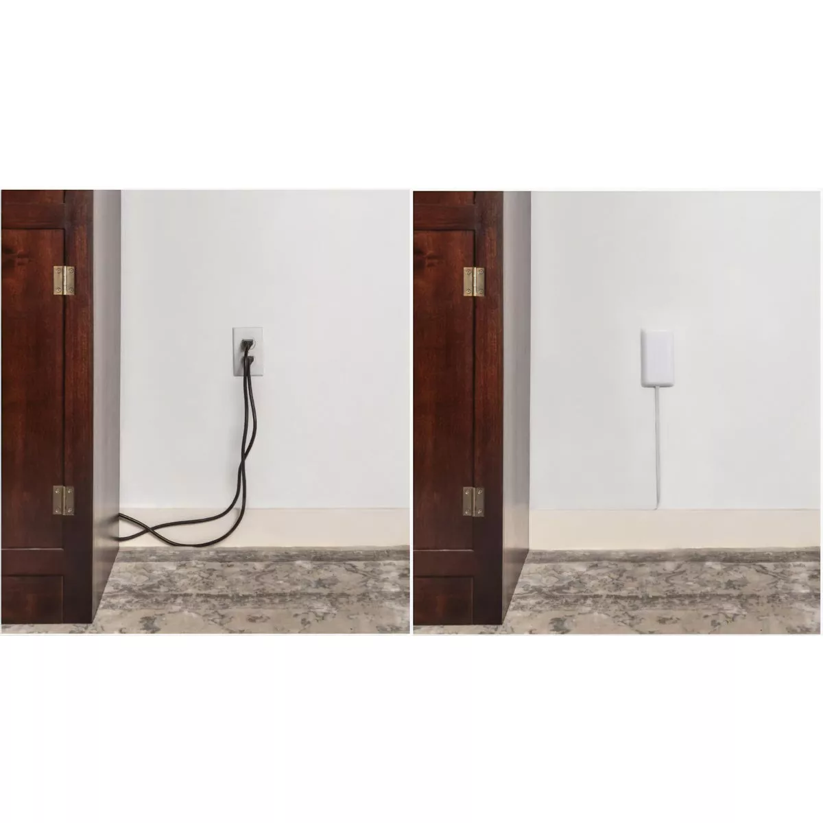Sleek Socket 3-Outlet White Ultra-Thin Electrical Outlet Cover Power Strip with 3 Ft. Cord - photo 2