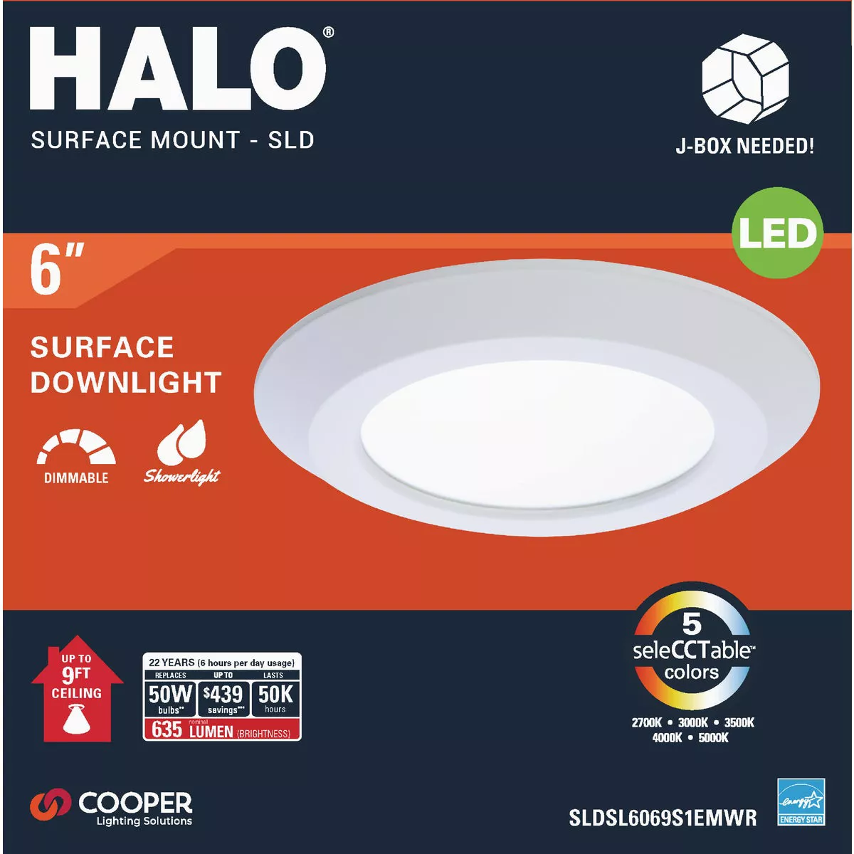 Halo 6 in. Surface Mount IC Rated White Selectable CCT Recessed Light Kit - photo 2