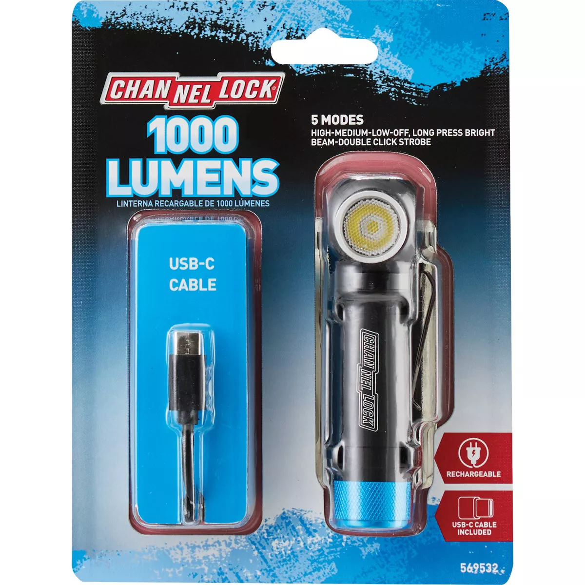 Channellock 1000 Lm. LED Rechargeable Headlamp