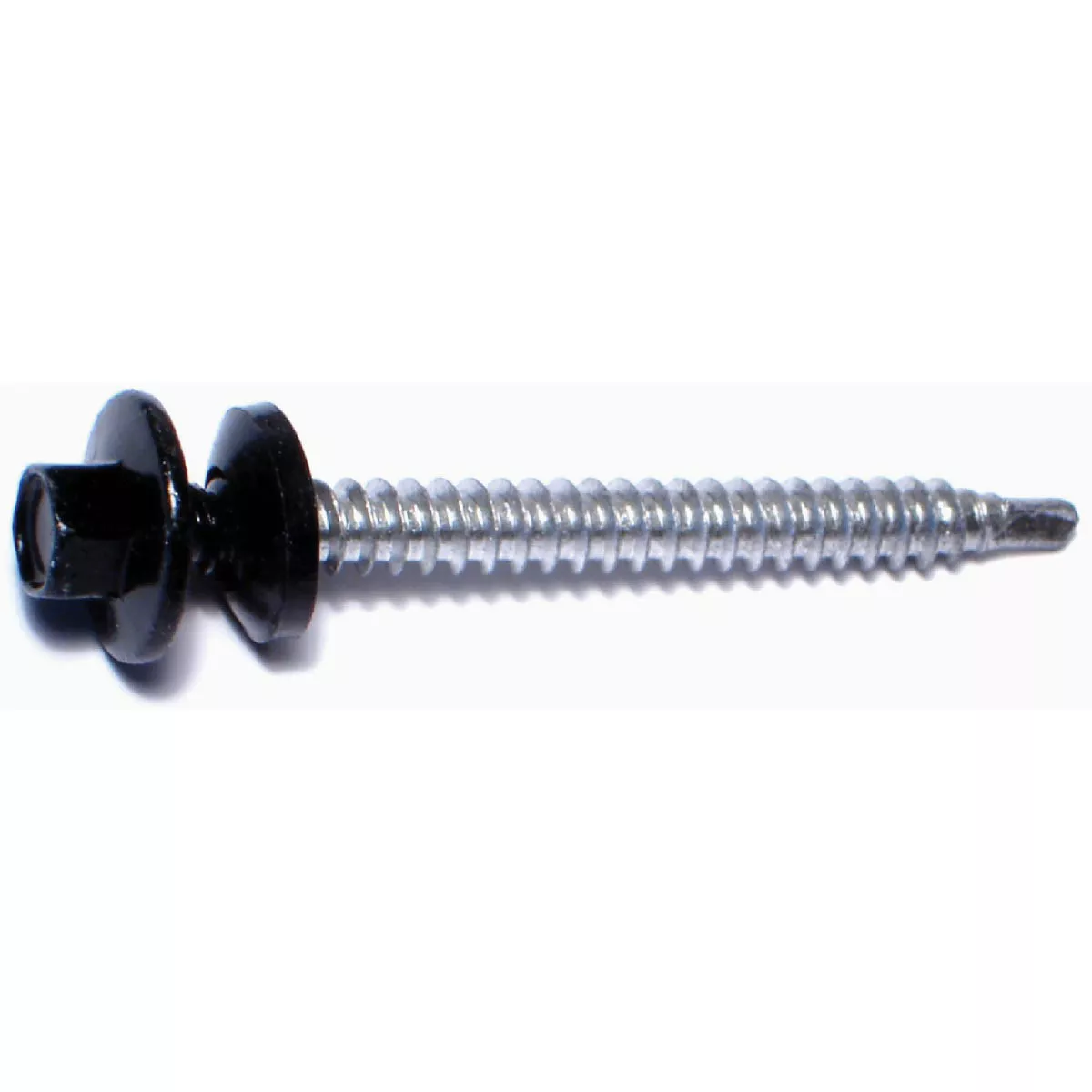 Midwest Fastener #10-14 x 2 In. Black Painted Steel Hex Washer Head Pole Barn Self-Drilling Screws (72 Ct.)