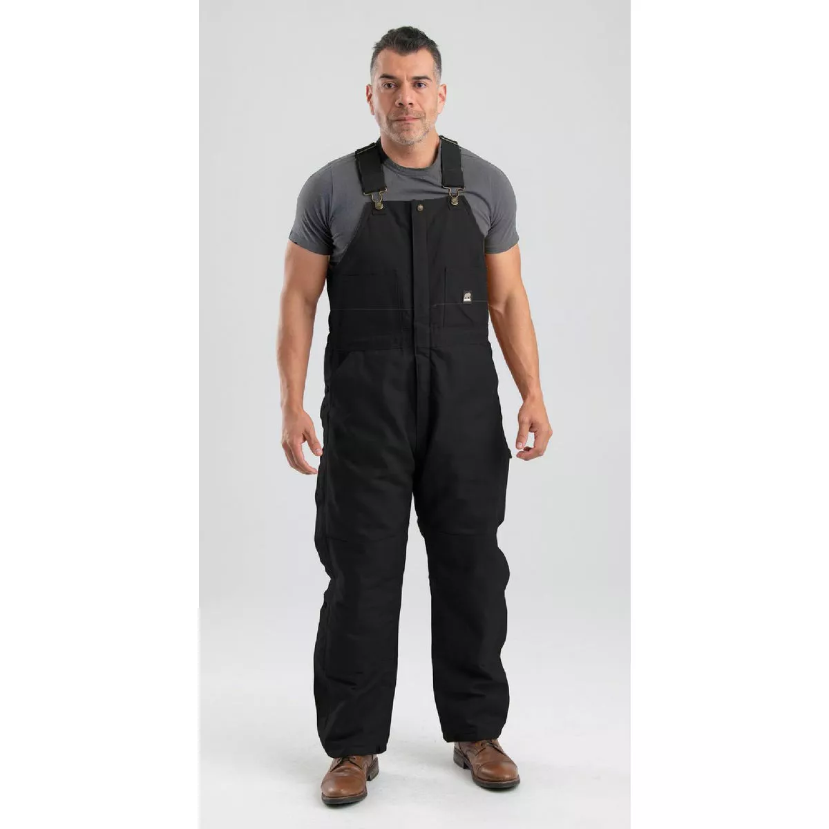 Berne Men's Large Tall Black Heritage Insulated Duck Bib Overalls