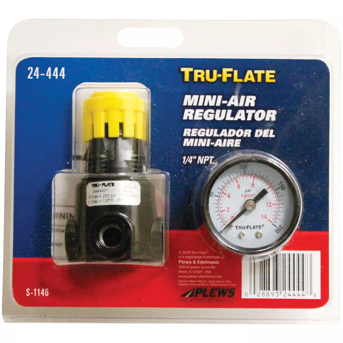 Tru-Flate 1/4 In. NPT 250 PSI Mini Pressure Regulator - photo 2