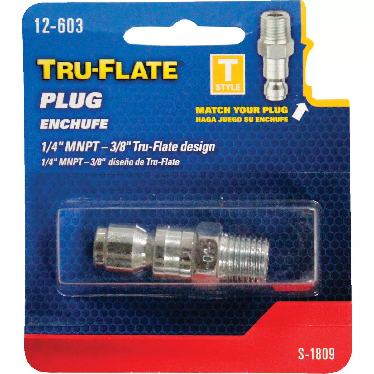 Tru-Flate 1/4 In. MNPT T-Style Steel Plug - photo 2