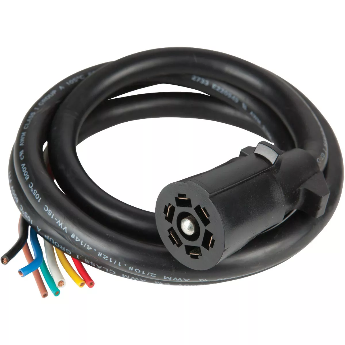 Reese Towpower Professional 7-Blade 6 Ft. Molded Cable Trailer Side Connector