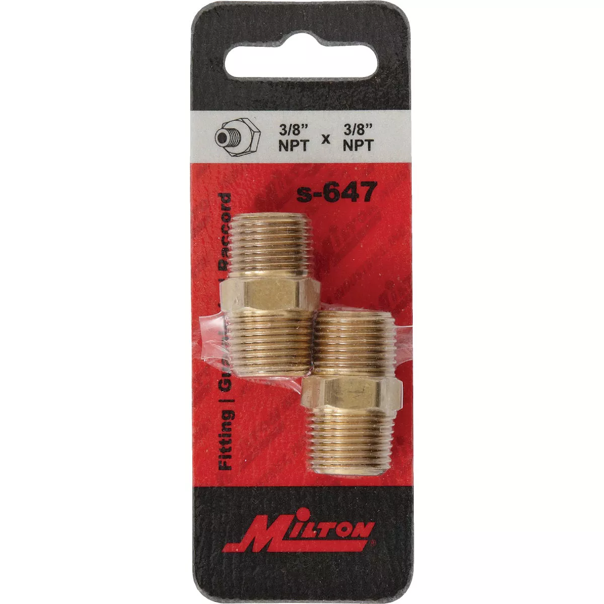 Milton Hex 3/8 In. NPT Brass Hex Nipple Coupler - photo 2