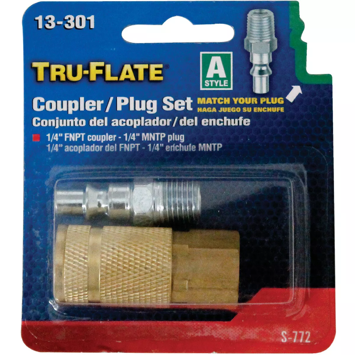 Tru-Flate 1/4 In. Coupler and Plug - photo 2