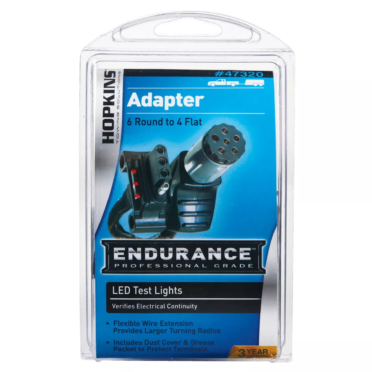 Hopkins Endurance Flex 6-Round to 4-Flat Plug-In Adapter - photo 2