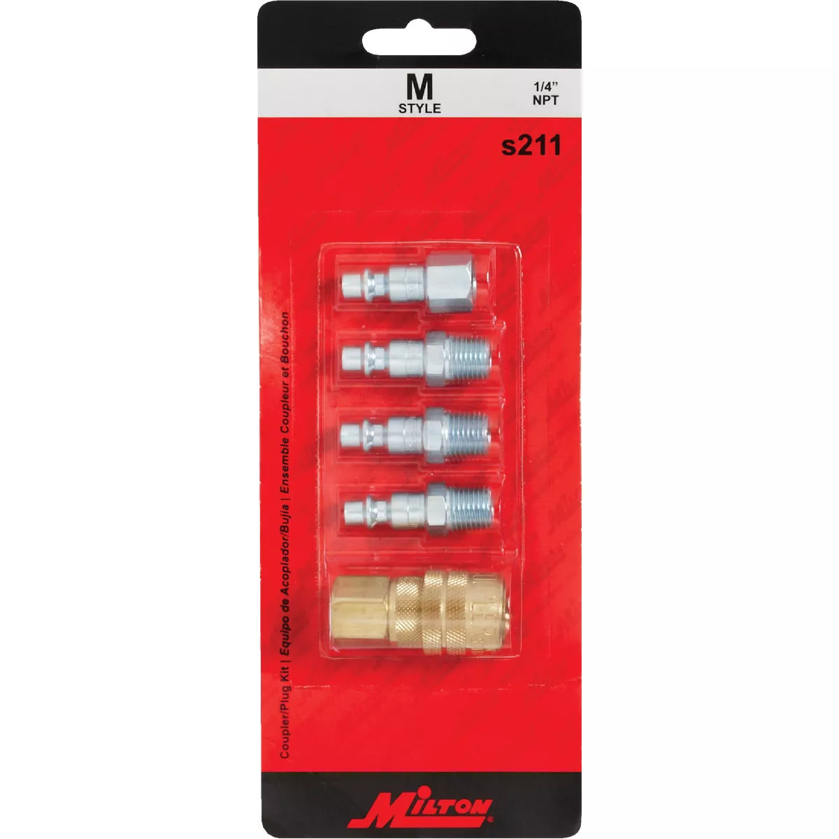 Milton 1/4 In. M-Style Coupler and Plug Kit, (5-Piece) - photo 2